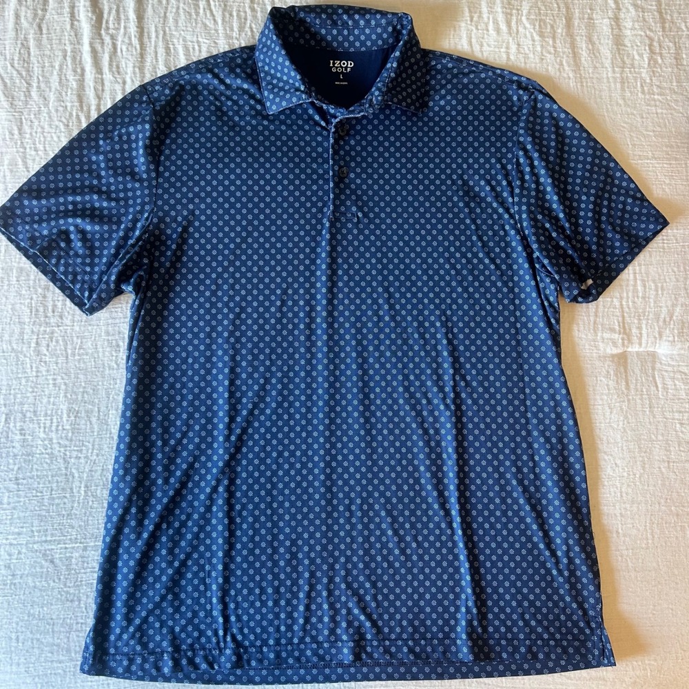 Men's IZOD GOLF Navy Active Polo Shirt Large
